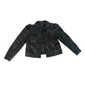 Like New Truth By Republic Black Faux Leather Jacket in Small